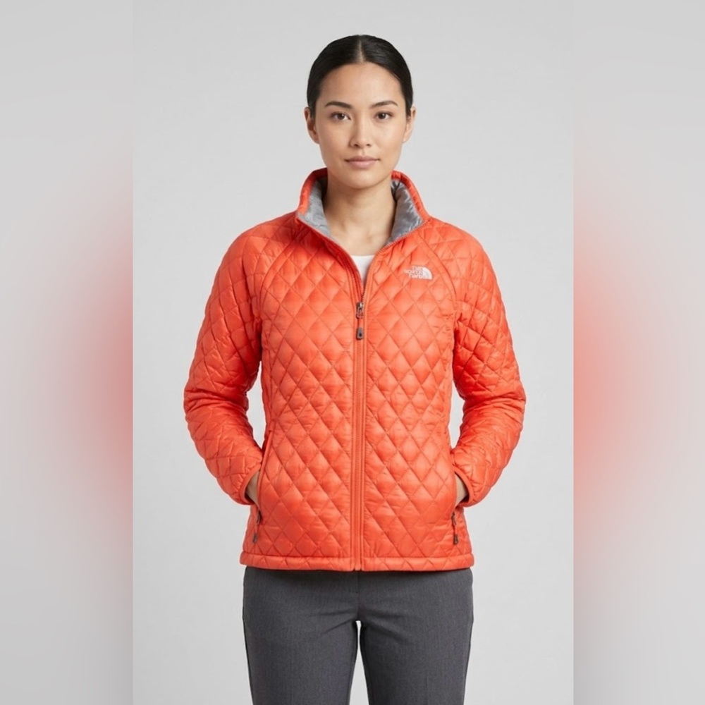 Women’s Large The North Face Thermoball Quilted Puffer Jacket - Vibrant Orange